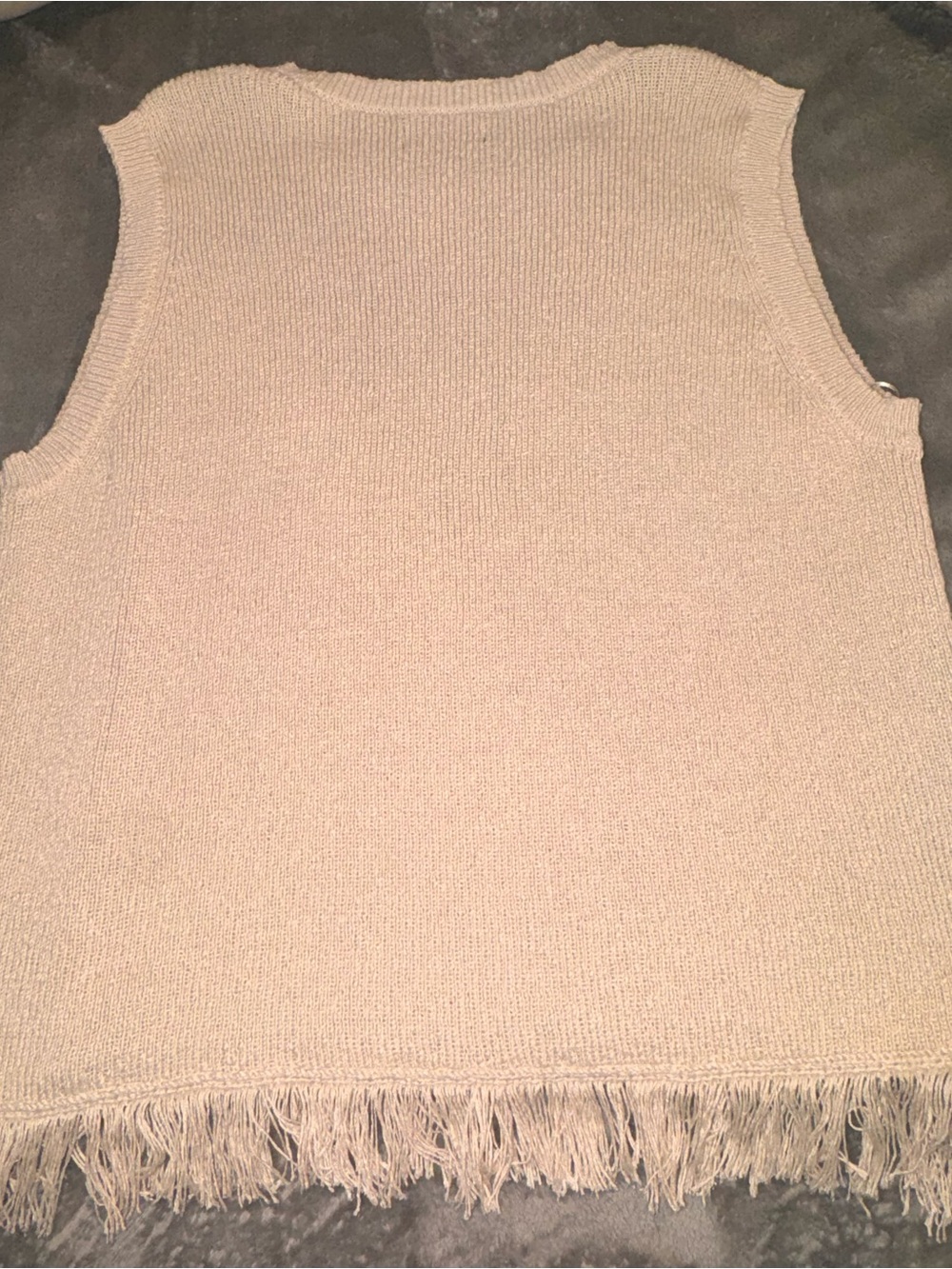 Simply Vera Vera Wang Cream Fringe Hem Knit Tank